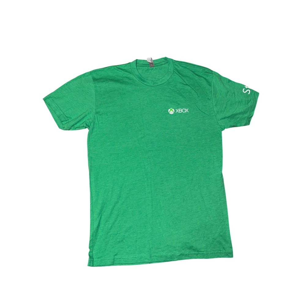Xbox Staff ID T Shirt Green Short Sleeve Casual Gaming‎ Mens M Gamer Super Rare